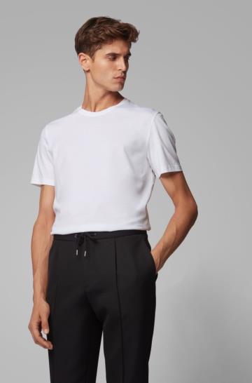 Koszulki BOSS Regular Fit Białe Męskie (Pl11497)